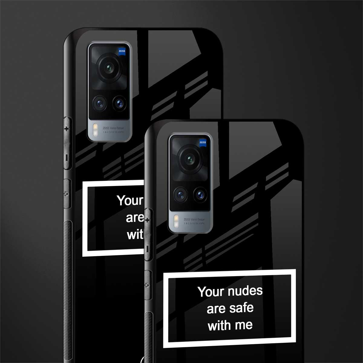 your nudes are safe with me black glass case for vivo x60 image-2