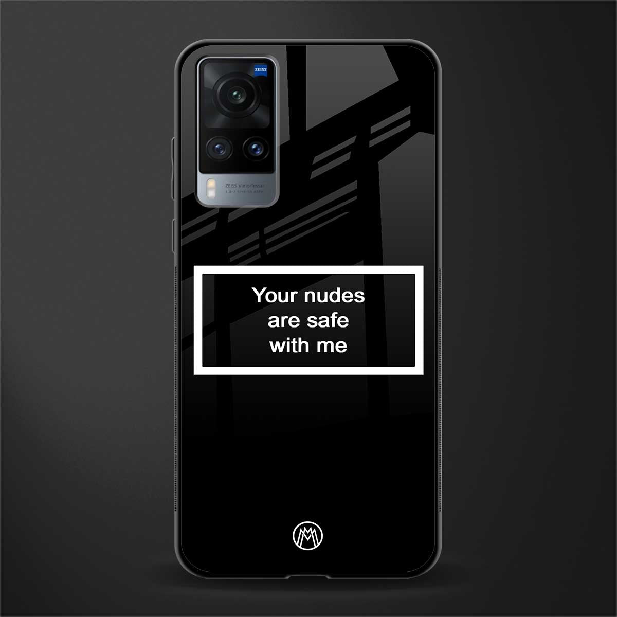 your nudes are safe with me black glass case for vivo x60 image