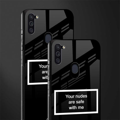 your nudes are safe with me black glass case for samsung a11 image-2