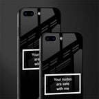 your nudes are safe with me black glass case for iphone 7 plus image-2