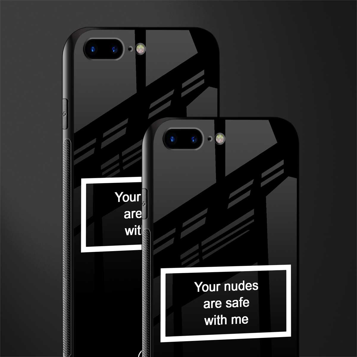 your nudes are safe with me black glass case for iphone 7 plus image-2