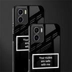 your nudes are safe with me black back phone cover | glass case for vivo y72