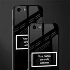 your nudes are safe with me black glass case for iphone se 2020 image-2