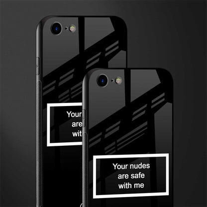 your nudes are safe with me black glass case for iphone se 2020 image-2