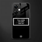your nudes are safe with me black back phone cover | glass case for oneplus nord ce 3 lite