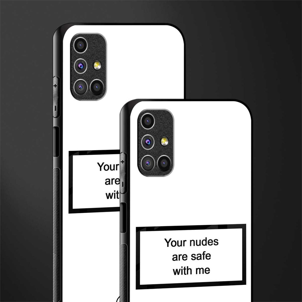 your nudes are safe with me white glass case for samsung galaxy m51 image-2
