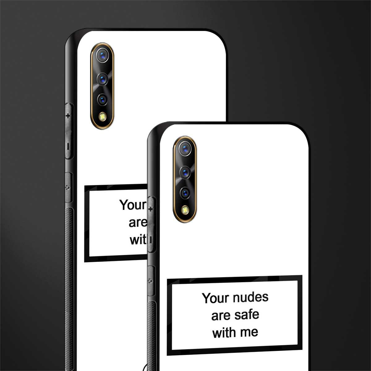 your nudes are safe with me white glass case for vivo z1x image-2
