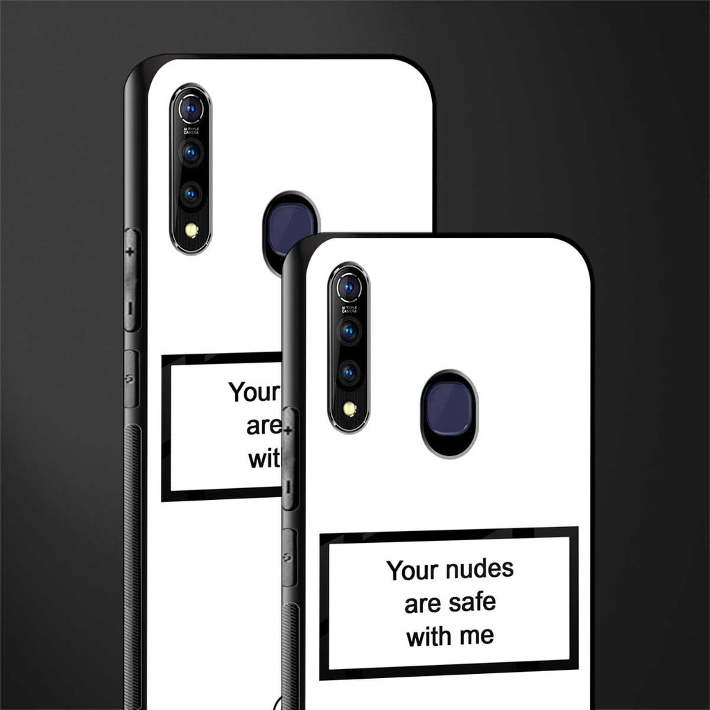your nudes are safe with me white glass case for vivo z1 pro image-2