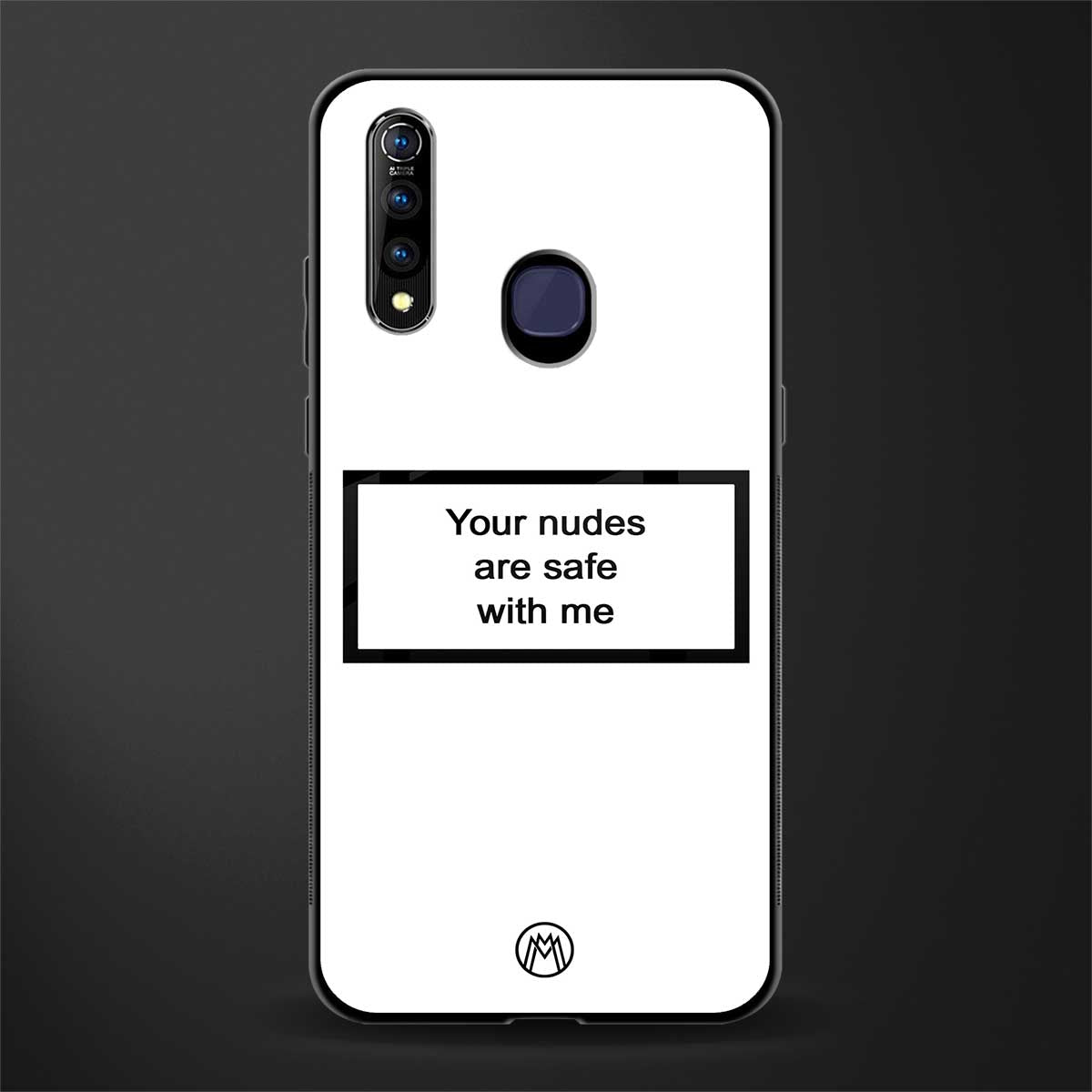 your nudes are safe with me white glass case for vivo z1 pro image