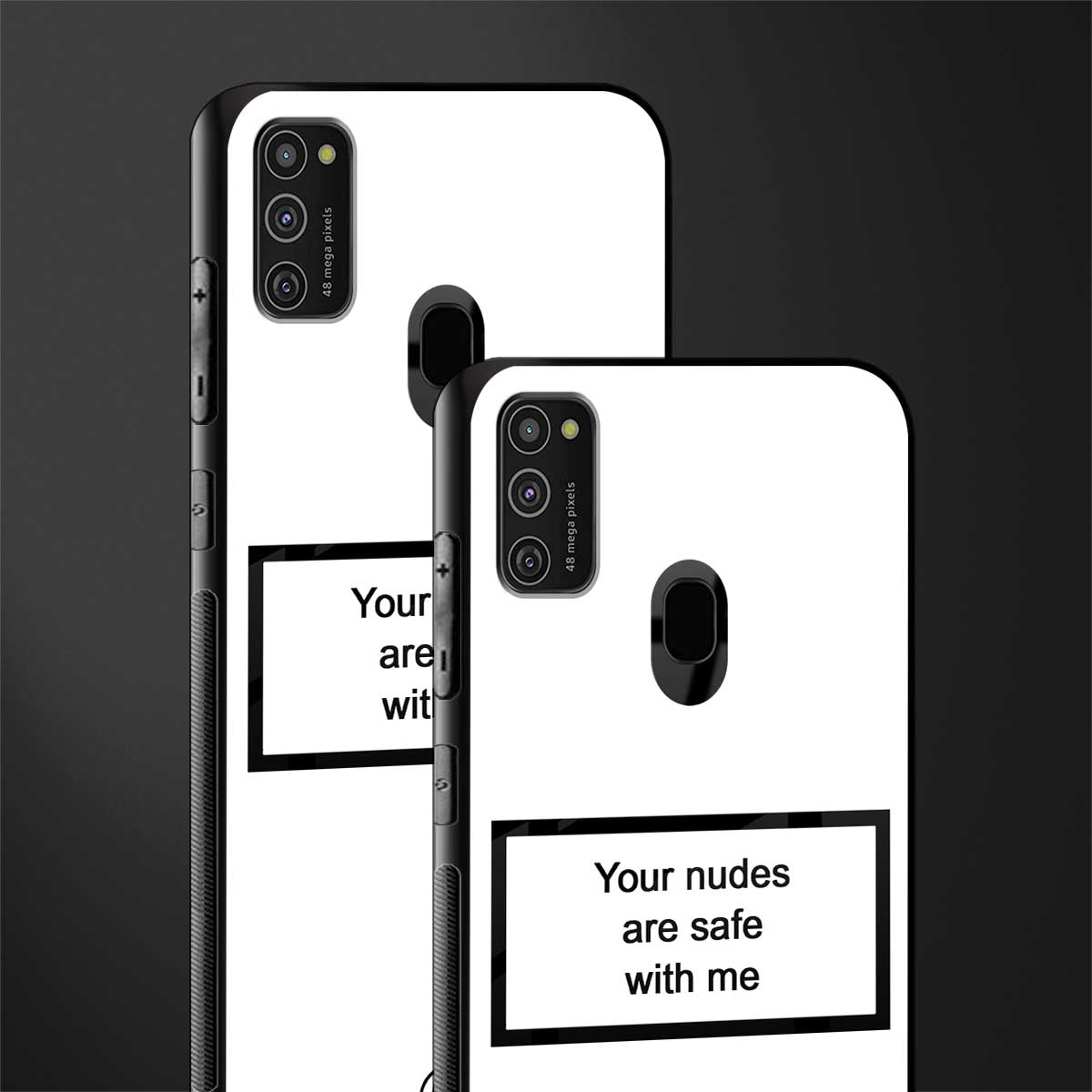 your nudes are safe with me white glass case for samsung galaxy m21 image-2