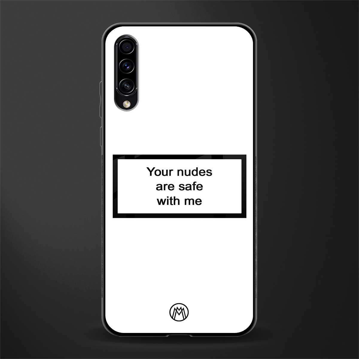 your nudes are safe with me white glass case for samsung galaxy a30s image