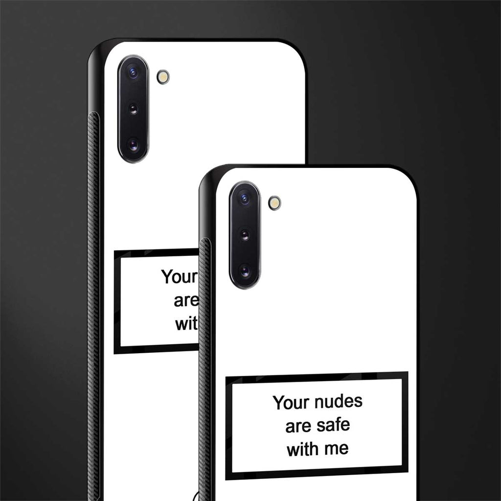 your nudes are safe with me white glass case for samsung galaxy note 10 image-2