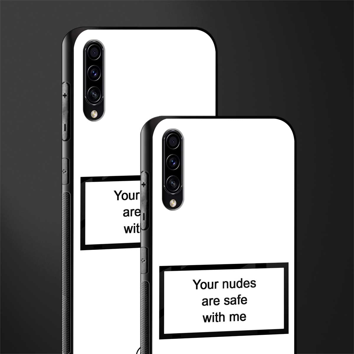 your nudes are safe with me white glass case for samsung galaxy a70 image-2