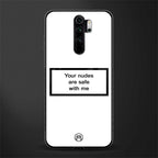 your nudes are safe with me white glass case for redmi note 8 pro image