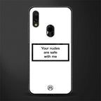 your nudes are safe with me white glass case for redmi note 7 image