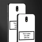 your nudes are safe with me white glass case for redmi 8a image-2