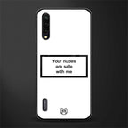 your nudes are safe with me white glass case for mi a3 redmi a3 image