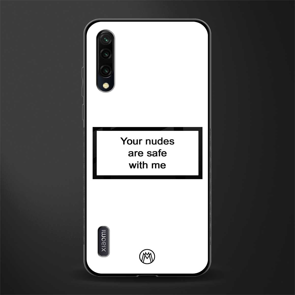your nudes are safe with me white glass case for mi a3 redmi a3 image