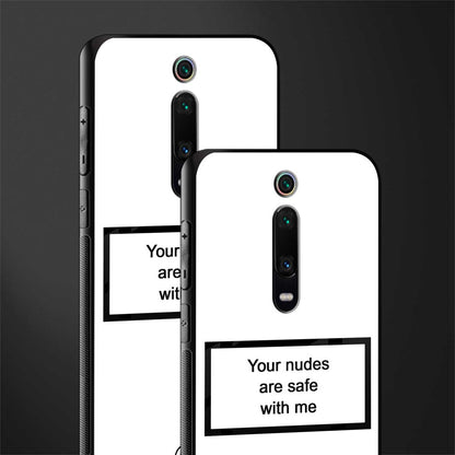 your nudes are safe with me white glass case for redmi k20 pro image-2