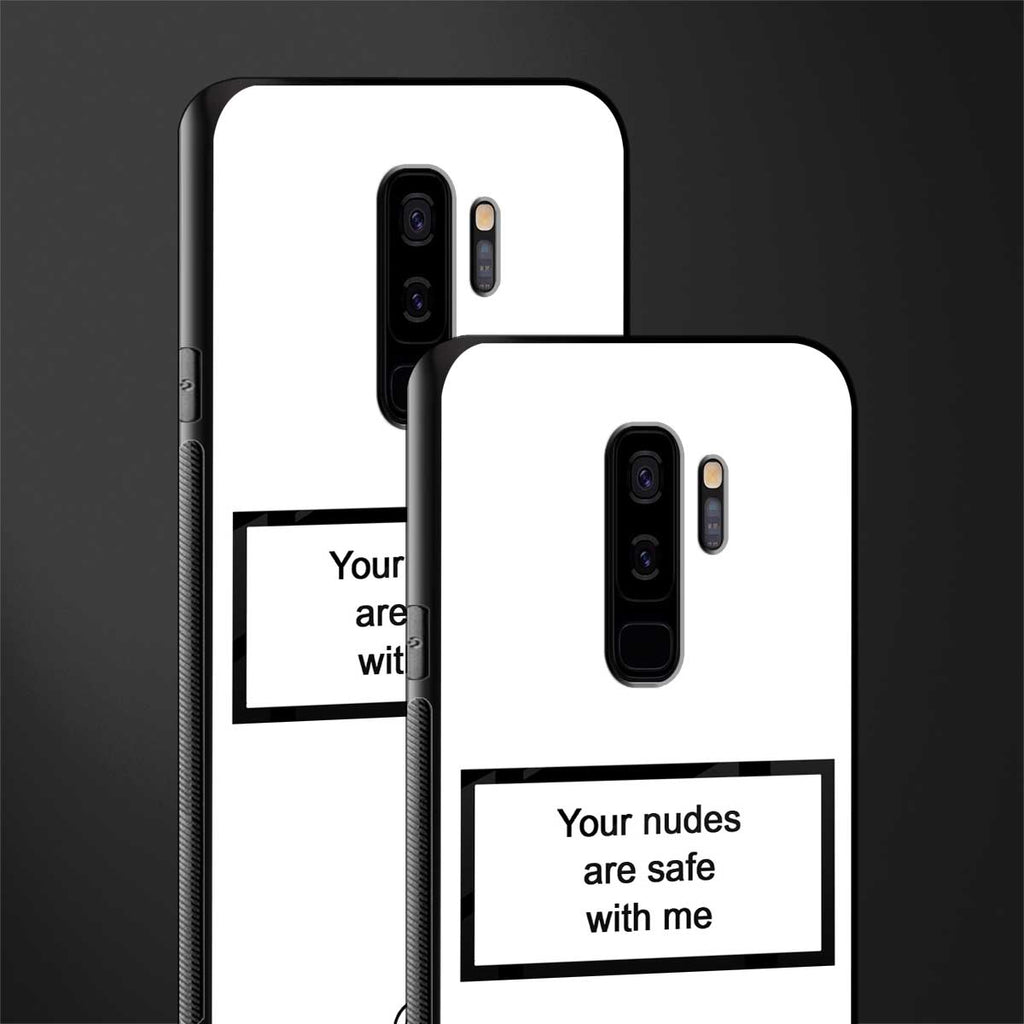 your nudes are safe with me white glass case for samsung galaxy s9 plus image-2
