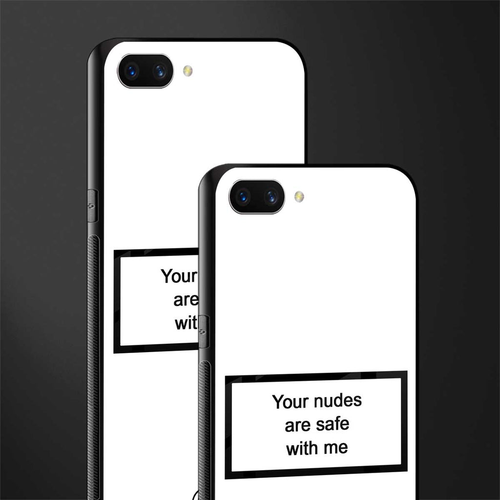 your nudes are safe with me white glass case for realme c1 image-2