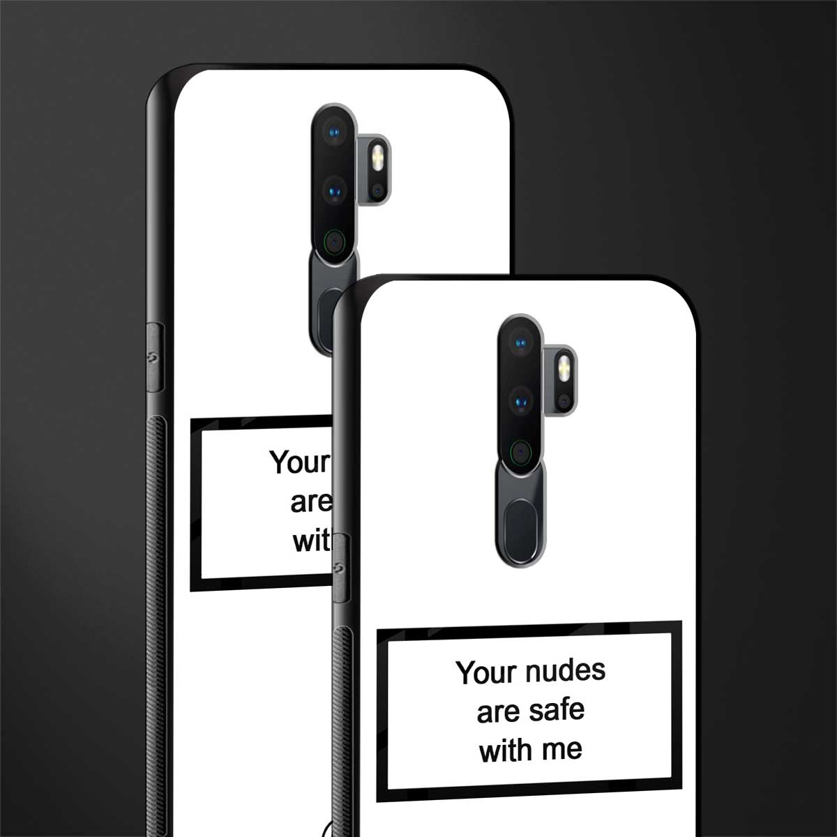 your nudes are safe with me white glass case for oppo a5 2020 image-2