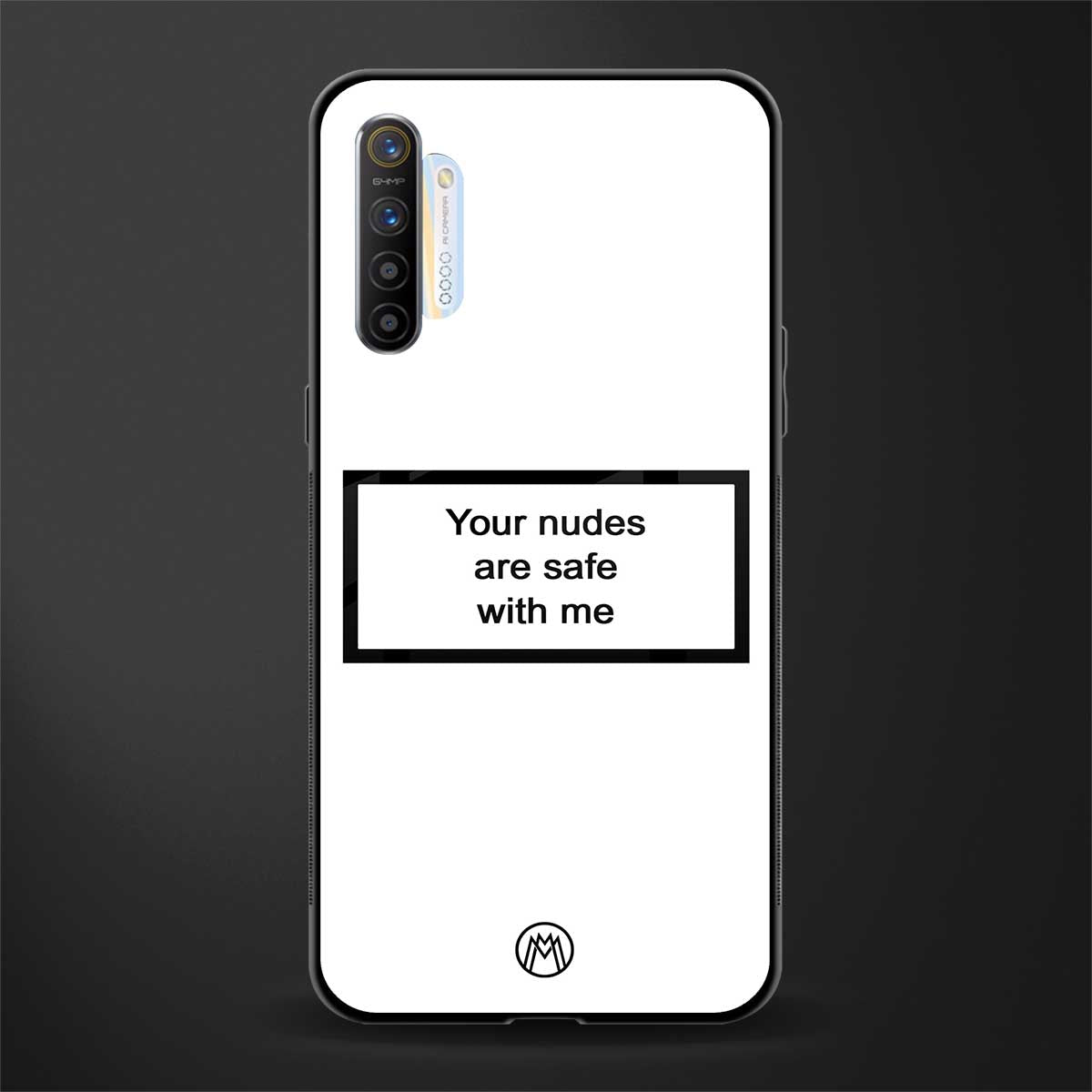 your nudes are safe with me white glass case for realme x2 image