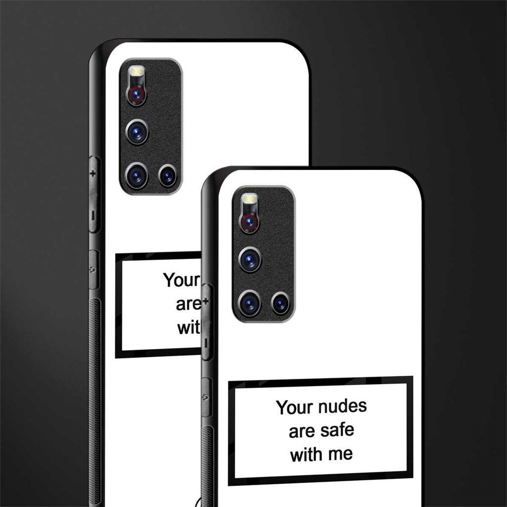 your nudes are safe with me white glass case for vivo v19 image-2