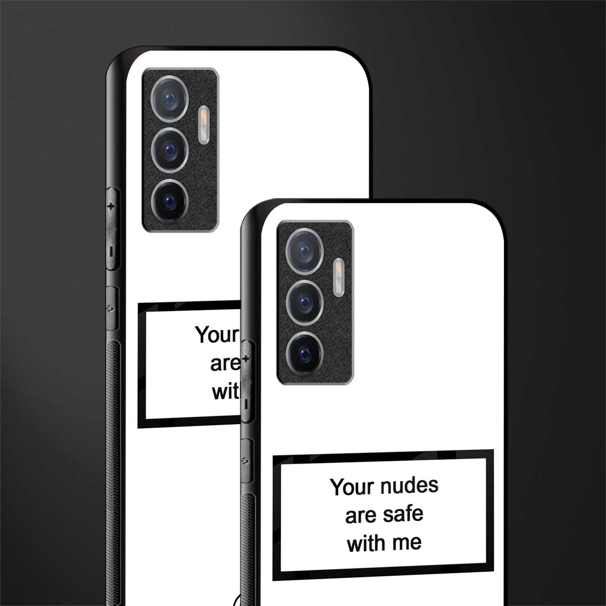 your nudes are safe with me white glass case for vivo v23e image-2