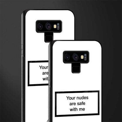 your nudes are safe with me white glass case for samsung galaxy note 9 image-2