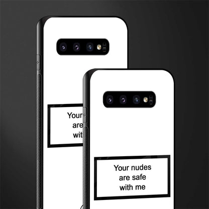 your nudes are safe with me white glass case for samsung galaxy s10 plus image-2