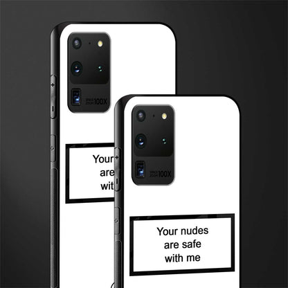 your nudes are safe with me white glass case for samsung galaxy s20 ultra image-2
