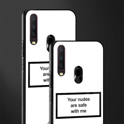 your nudes are safe with me white glass case for vivo y17 image-2