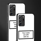 your nudes are safe with me white glass case for samsung galaxy note 20 ultra 5g image-2