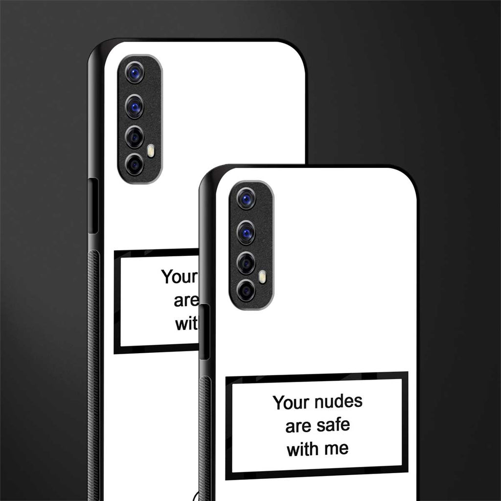 your nudes are safe with me white glass case for realme 7 image-2