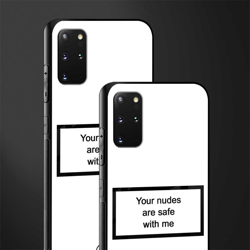 your nudes are safe with me white glass case for samsung galaxy s20 plus image-2