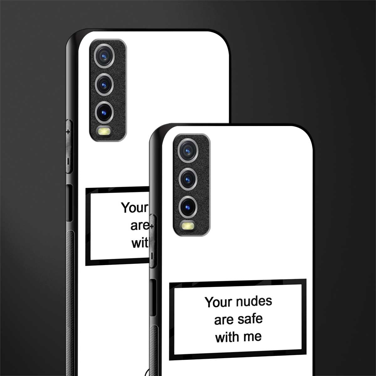 your nudes are safe with me white glass case for vivo y12s image-2