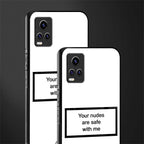 your nudes are safe with me white glass case for vivo v20 image-2