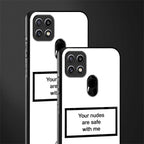 your nudes are safe with me white glass case for oppo a15 image-2