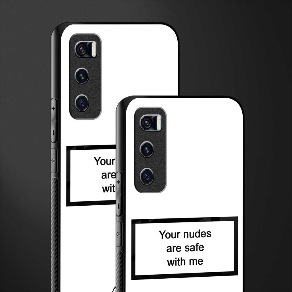 your nudes are safe with me white glass case for vivo v20 se image-2