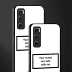 your nudes are safe with me white glass case for vivo v20 se image-2