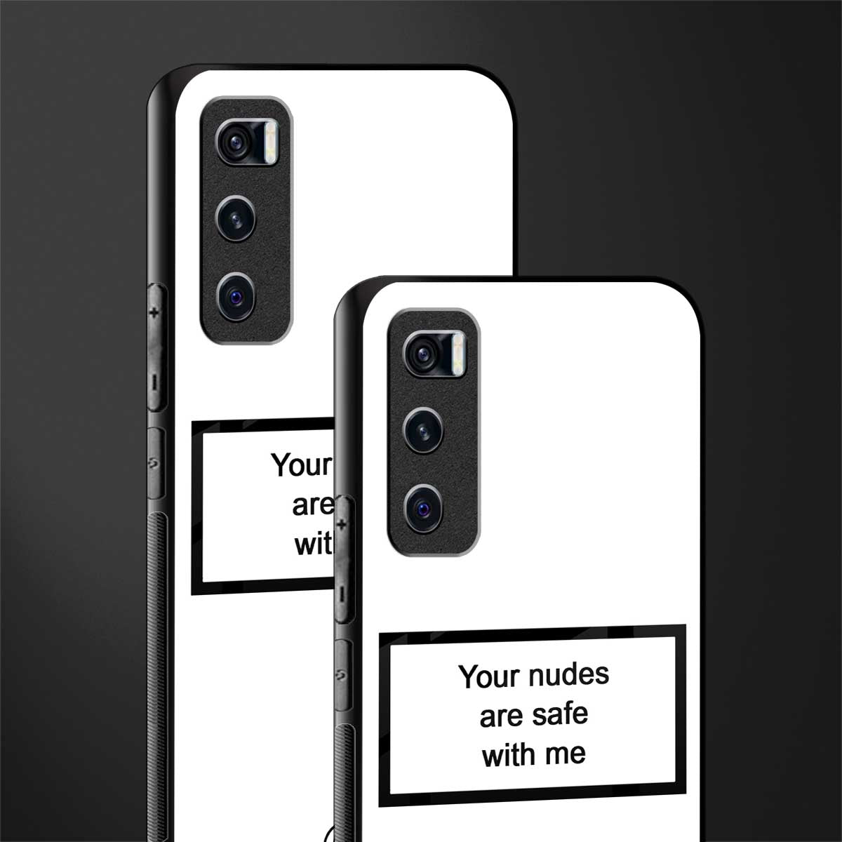 your nudes are safe with me white glass case for vivo v20 se image-2