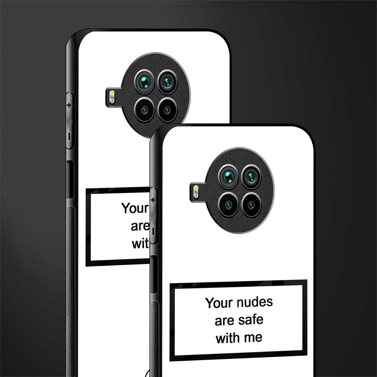 your nudes are safe with me white glass case for mi 10i image-2