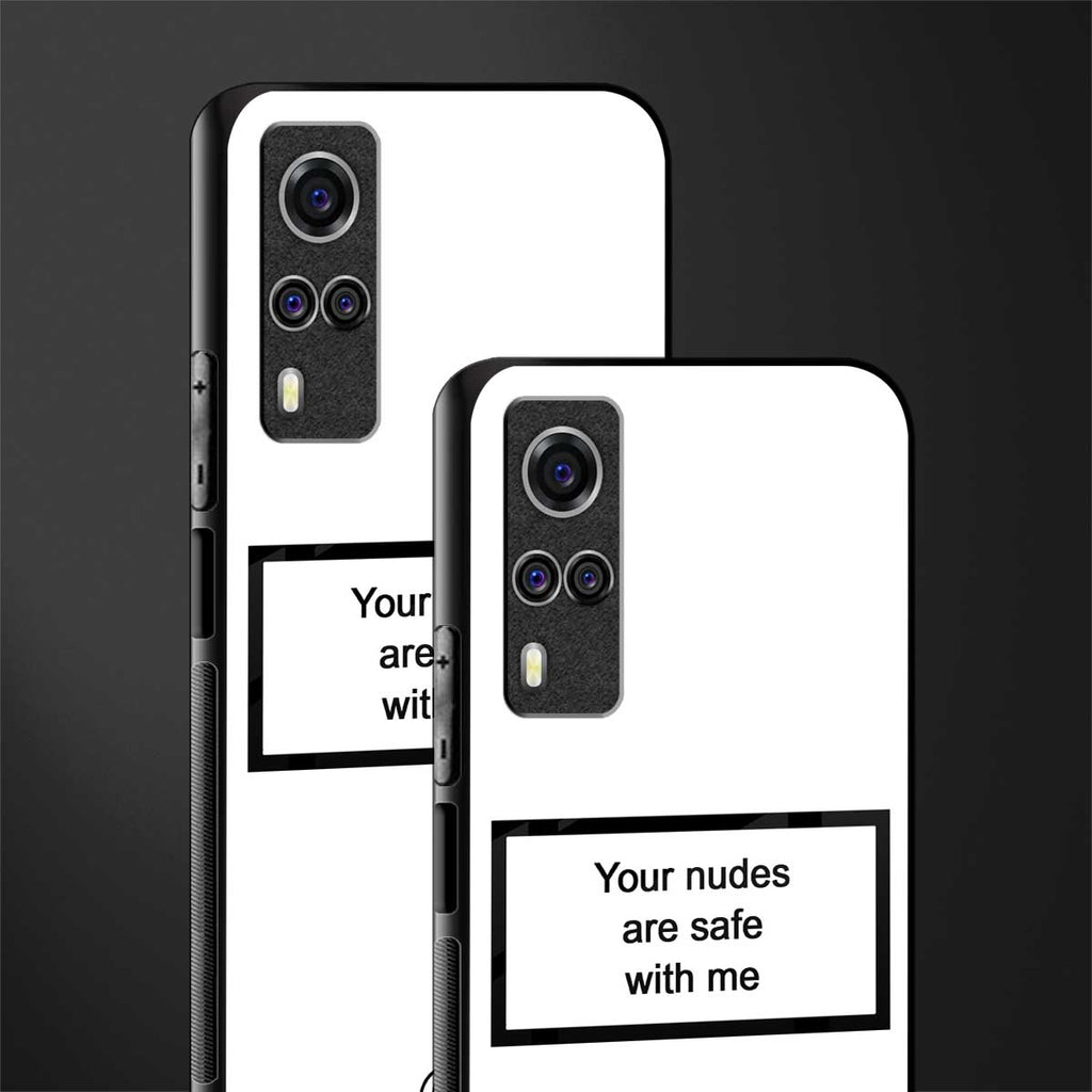 your nudes are safe with me white glass case for vivo y31 image-2