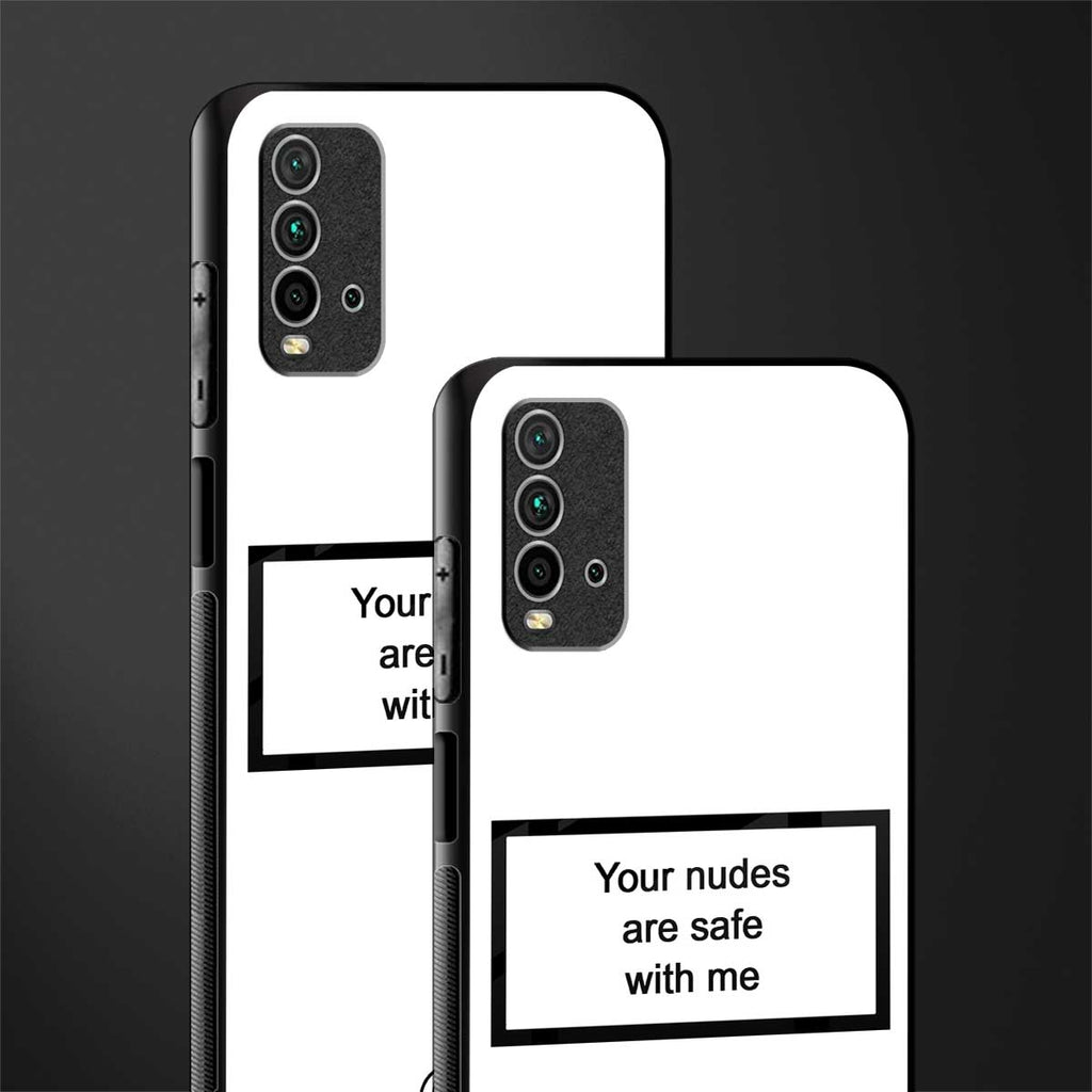 your nudes are safe with me white glass case for redmi 9 power image-2