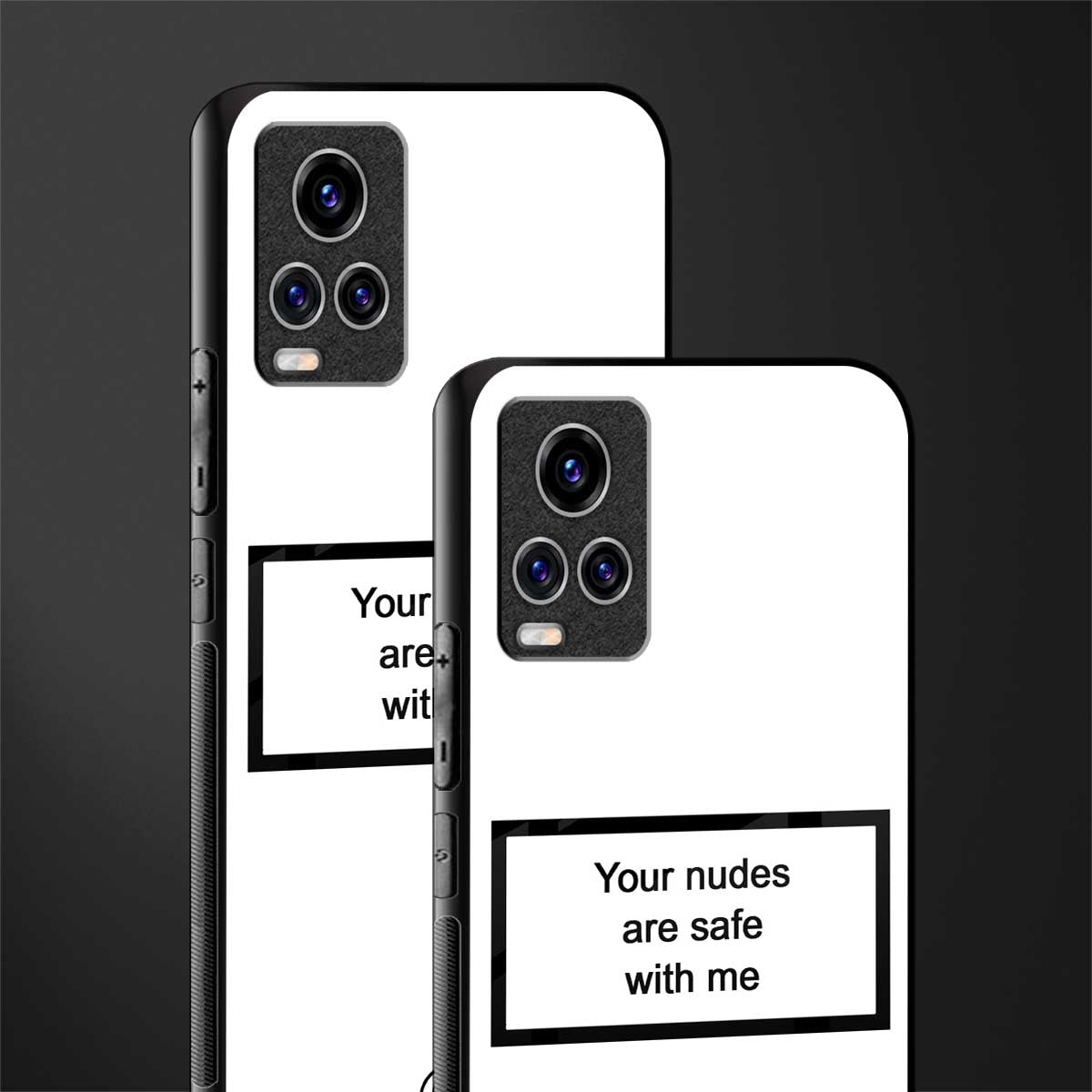 your nudes are safe with me white glass case for vivo v20 pro image-2