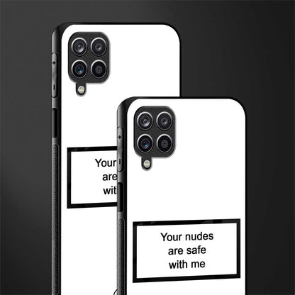 your nudes are safe with me white glass case for samsung galaxy m12 image-2
