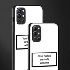 your nudes are safe with me white glass case for oneplus 9r image-2