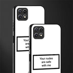 your nudes are safe with me white glass case for samsung galaxy a22 5g image-2
