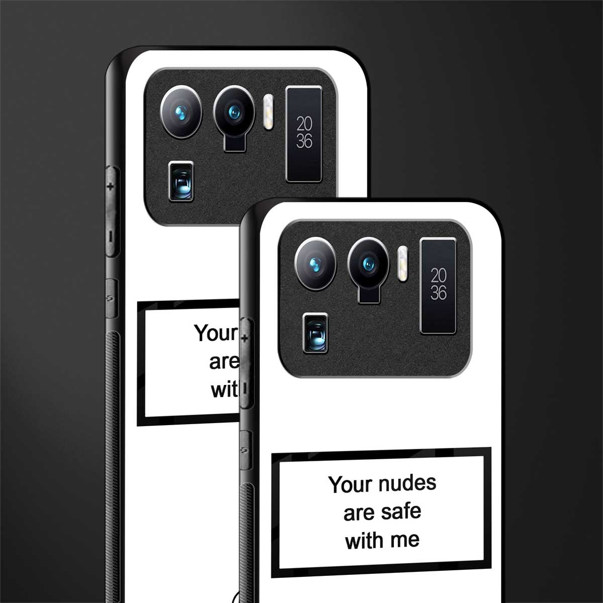 your nudes are safe with me white glass case for mi 11 ultra 5g image-2